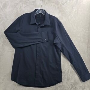 Lululemon Size Medium Venture Shirt Button Down Long Sleeve Navy Club Blue